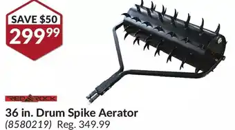 Princess Auto Red rock 36 in. drum spike aerator offer