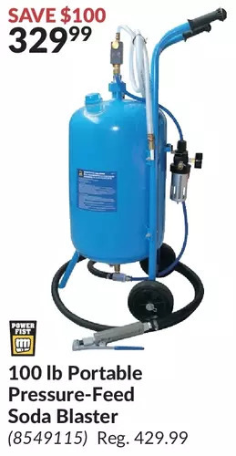 Princess Auto Power fist 100 lb portable pressure-feed soda blaster offer