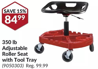 Princess Auto 350 lb adjustable roller seat with tool tray offer