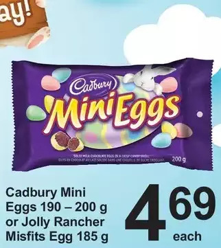 Pharmasave Cadbury mini eggs or jolly rancher misfits egg offer