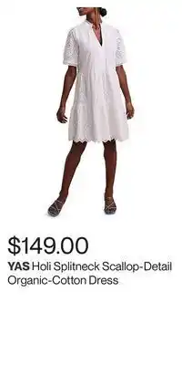 Hudson's Bay Holi splitneck scallop-detail organic-cotton dress offer