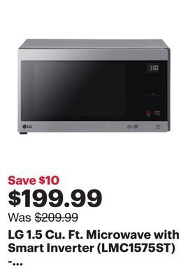 Best Buy Lg 1.5 cu. ft. microwave with smart inverter (lmc1575st) - stainless steel offer