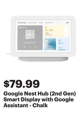 Best Buy Google nest hub (2nd gen) smart display with google assistant - chalk offer