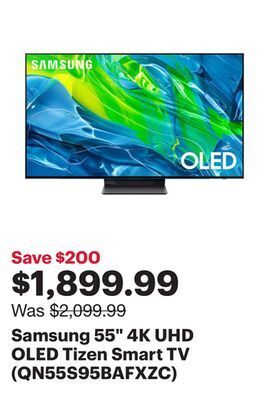 Best Buy Samsung 55 4k uhd oled tizen smart tv (qn55s95bafxzc) offer
