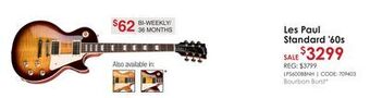 Long & McQuade Gibson les paul standard 60s - bourbon burst offer