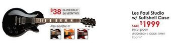 Long & McQuade Gibson les paul studio - ebony offer