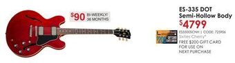 Long & McQuade Gibson es-335 dot semi-hollow body electric - sixties cherry offer