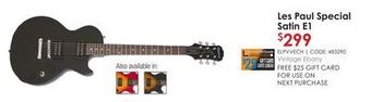 Long & McQuade Epiphone les paul special satin e1 - vintage ebony offer