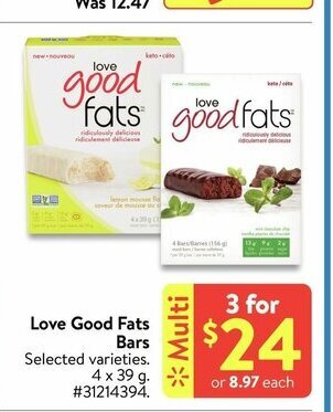 Walmart Love Good Fats Bars offer
