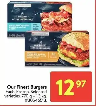 Walmart Our Finest Burgers offer