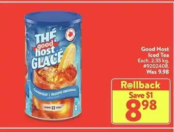 Walmart Good Host Iced Tea offer