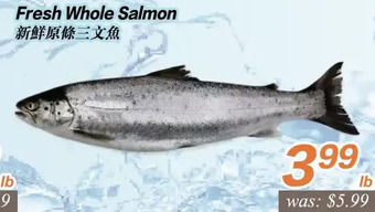 Seasons Foodmart Fresh whole salmon offer