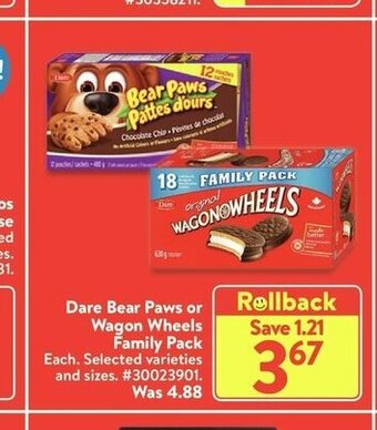 Walmart Dare Bear Paws offer