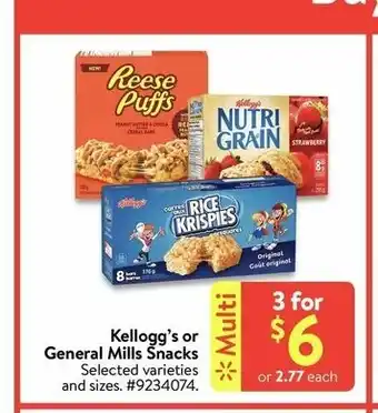 Walmart Kellogg's or General Mills Snacks offer