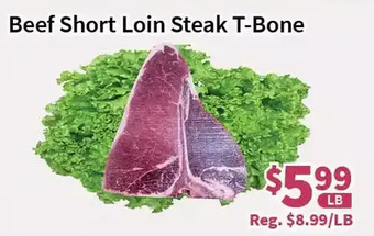 Blue Sky Supermarket Beef short loin steak t-bone offer