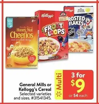 Walmart General Mills or Kellogg's Cereal offer