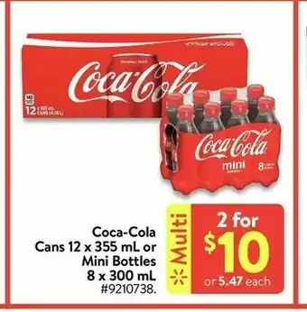 Walmart Coca-Cola Cans 12 x 355 mL offer