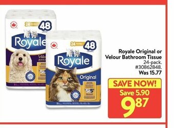 Walmart Royale Original or Velour Bathroom Tissue offer