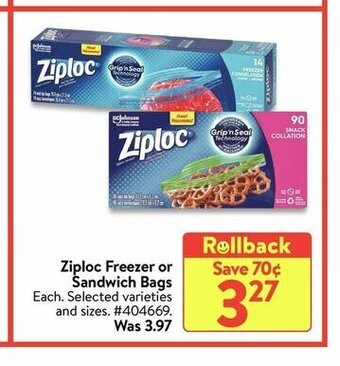 Walmart Ziploc Freezer offer