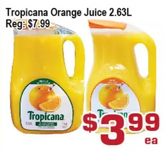 Top Food Supermarket Tropicana orange juice offer