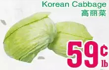 Grant's Foodmart Korean cabbage offer