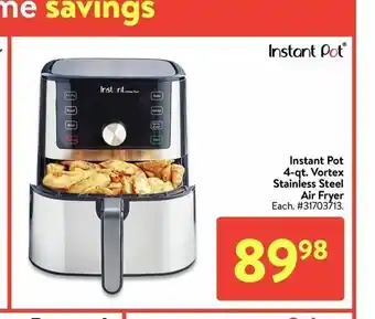 Walmart Instant Pot 4-qt. Vortex Stainless Steel Air Fryer offer
