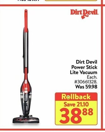 Walmart Dirt Devil Power Stick Lite Vacuum offer