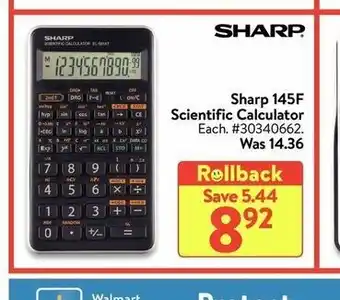 Walmart Sharp 145F Scienific Calculator offer