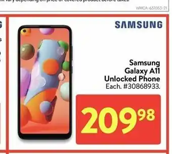 Walmart Samsung Galaxy A11 Unlocked Phone offer