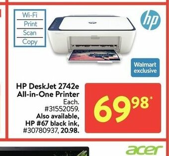 Walmart HP Deskjet 2742e All-in-One Printer offer