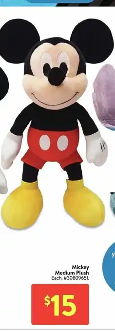 Walmart Mickey Medium Plush offer