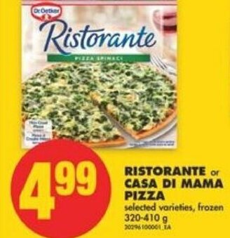 No Frills Ristorante or Casa Di Mama Pizza 320-410 g offer