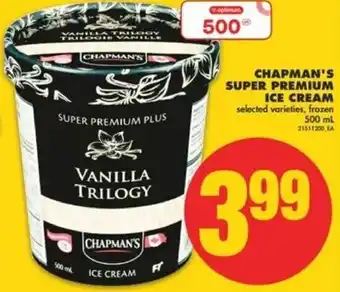 No Frills Chapman's Super Premium Ice Cream 500ml offer