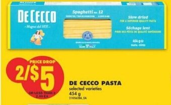 No Frills De Cecco Pasta 454g offer