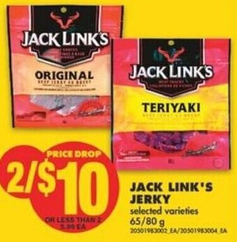 No Frills Jack Link's Jerky 65/ 80 g offer