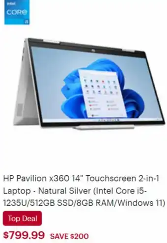 Best Buy HP Pavilion x360 14" touchscreen 2-in-1 Laptop offer