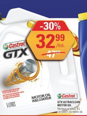NAPA Auto Parts Gtx ultraclean motor oil offer