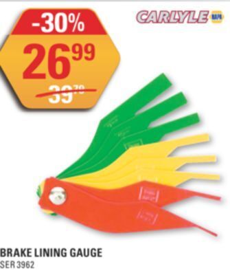 NAPA Auto Parts Brake lining gauge offer