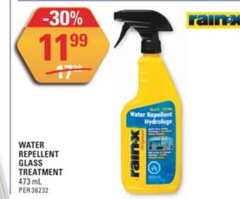 NAPA Auto Parts Water repellent glass treatment offer