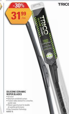 NAPA Auto Parts Silicone ceramic wiper blades offer