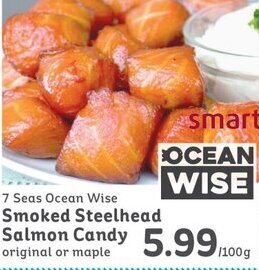 IGA 7 Seas Ocean Wise Smoked Steelhead Salmon Candy offer
