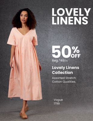 Fabricland Lovely linens collection offer