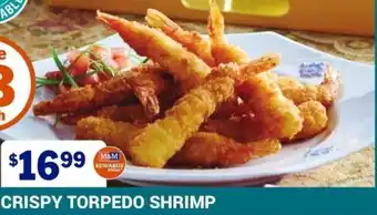 M&M Meat Shops Crispy Torpedo Shrimp offer