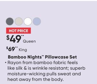 Sleep Country Bamboo nights pillowcase set offer