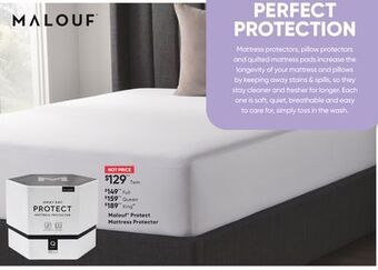 Sleep Country Malouf® protect mattress protector offer
