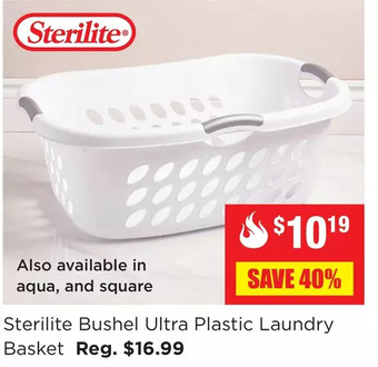 Kitchen Stuff Plus Sterilite bushel ultra plastic laundry basket offer