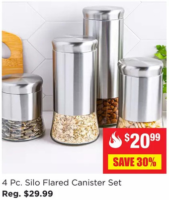 Kitchen Stuff Plus 4 pc. silo flared canister set offer