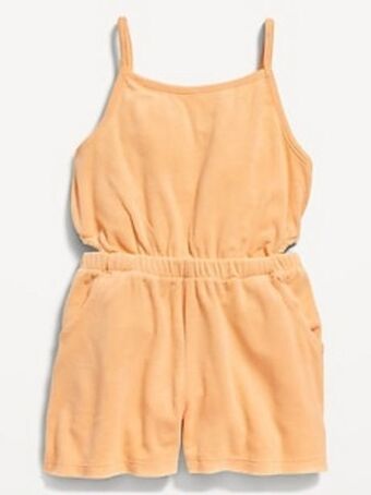 Old Navy Loop-terry side-cutout cami romper for girls offer