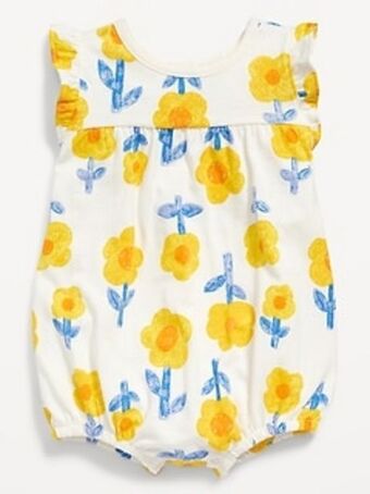 Old Navy Unisex ruffle-sleeve jersey-knit romper for baby offer