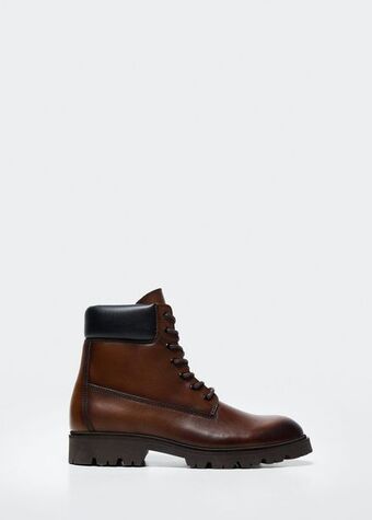 Mango Lace-up leather boots offer
